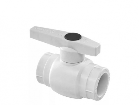 Кран шаровой полипропилен 63 мм OPTIMA (серый) металлический шар