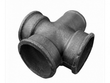 Крест чугун ВЧШГ литой КФ Ду 400 Ру10 фланцевый ГОСТ 2531-2012 с ЦПП с наружным цинковым и лаковым покрытием