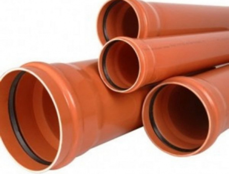 Труба для наружной канализации Ду 315х7.7мм SN4 L=3000 мм оранжевая, материал НПВХ/полипропилен